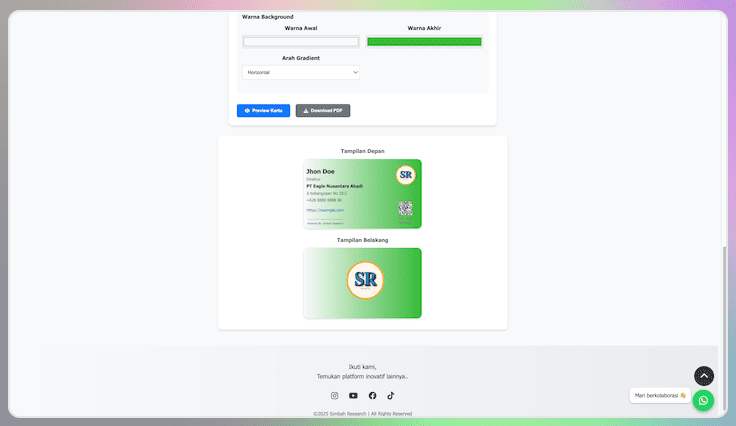Generator Kartu Nama Profesional!!